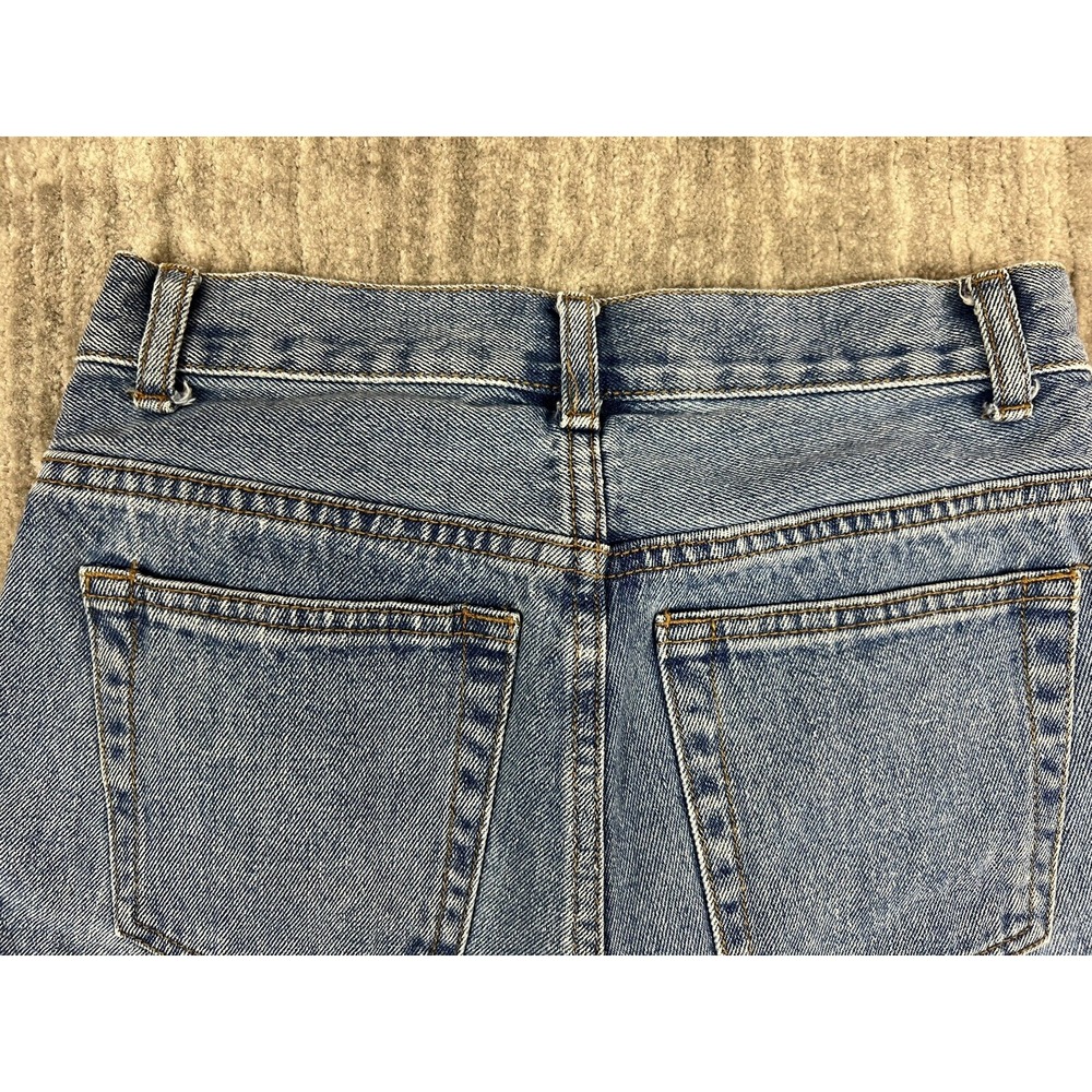 John Galt Denim Shorts Women 26 Blue High Rise Raw Hem Cuffed Medium Wash Cotton - Picture 8 of 10